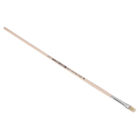 Afbeeldingen van COPENHAGEN PRO Lyonpenseel plat wit Chinees varkenshaar met FSC ongelakte steel 04