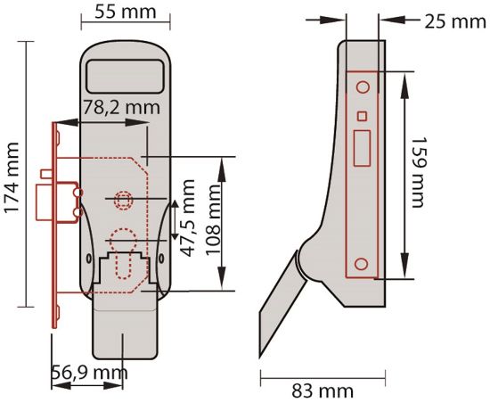 Afbeeldingen van Anti-paniekpushpad 1-puntssluiting 306 RZ