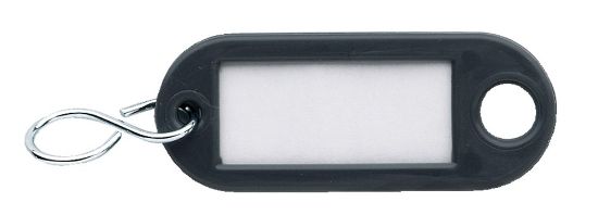 Afbeeldingen van DX Sleutellabel met ophangoog & S-haak kunststof grijs