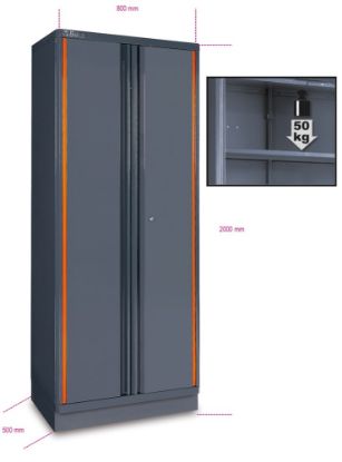 Afbeeldingen van BETA Deurskast dubbel plaatstaal C55A2 t.b.v. werkplaatsinrichting