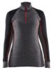 Afbeeldingen van BLÅKLÄDER Onderhemd dames zip-neck 100% merino XWARM 7299 medium grijs/zwart 2XL
