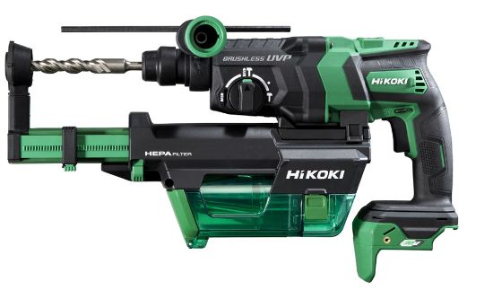 Afbeeldingen van HIKOKI Accu boorbreekhamer DH36DPEWEZ SDS PLUS 36V BL 32J MV RFC 2x MV-A [36V 2,5Ah/18V 5,0Ah] in HSC IV inclusief stofafzuigunit