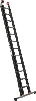 Afbeeldingen van KELFORT Reformladder ALU/zwart met stabilisatiebalk 2X12 5,5M
