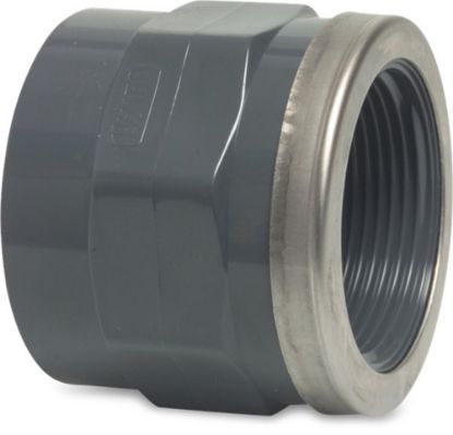 Afbeeldingen van PROFEC Draadsok versterkt PVC-U grijs 20X½" lijmmof/binnendraad 16bar