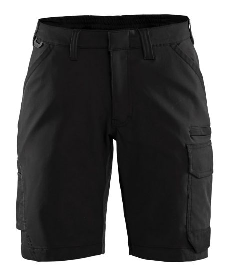 Afbeeldingen van BLÅKLÄDER Short service dames met 4-weg stretch 7123 zwart/donkergrijs C46