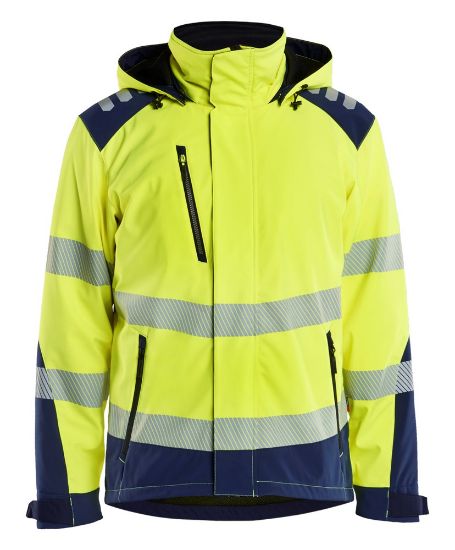 Afbeeldingen van BLÅKLÄDER Softshell winterjas lichtgewicht 4400 High Vis geel/marineblauw L