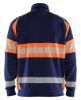 Afbeeldingen van BLÅKLÄDER Sweater met rits 3551 marineblauw/High Vis oranje S