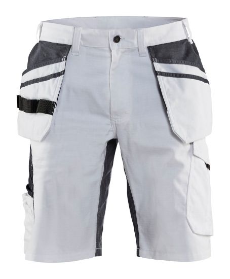Afbeeldingen van BLÅKLÄDER Schildersshort met stretch 1099 wit/donkergrijs C52