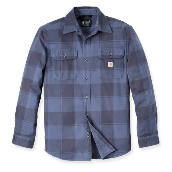 Afbeeldingen van CARHARTT Overhemd flannel geruit lange mouwen 106356 navy S