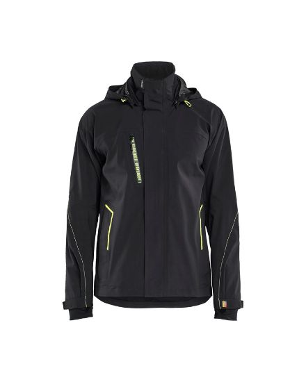Afbeeldingen van BLÅKLÄDER Shelljack stretch 4483 zwart/High Vis geel L