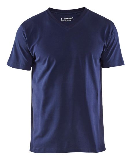 Afbeeldingen van BLÅKLÄDER T-shirt V-hals 3360 marineblauw S