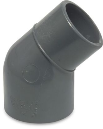 Afbeeldingen van PROFEC Knie 45° verlopend PVC-U grijs 40/50X50MM lijmmof/spie/lijmmof 10bar