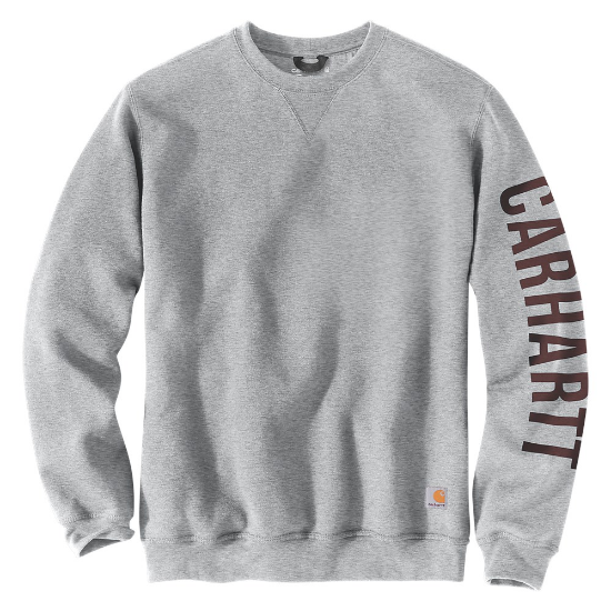 Afbeeldingen van CARHARTT Sweatshirt logo ronde hals heren 105444 heather grey S