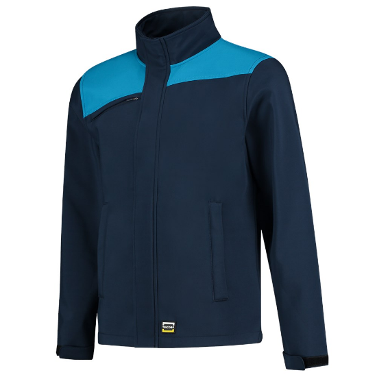Afbeeldingen van TRICORP Softshell bi-colour Naden 402021 inkt/turquoise 2XL