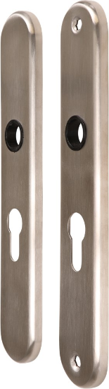 Afbeeldingen van OXLOC Langschild krukgat + profielcilinder ovaal-model RVS PC55