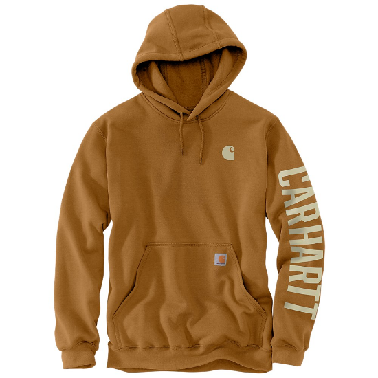 Afbeeldingen van CARHARTT Hoodie logo sleeve regenbestendig 105490 bruin S