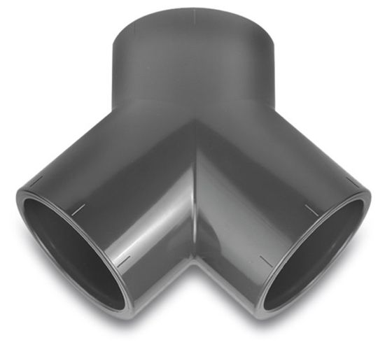 Afbeeldingen van VDL Y-stuk PVC-U grijs 63MM lijmmof 16bar