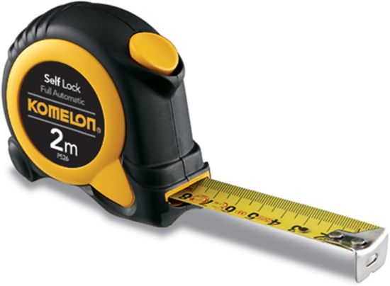 Afbeeldingen van KOMELON Rolmaat Self-Lock 2M 16MM staal/nylon gecoate band in ABS/rubber kast