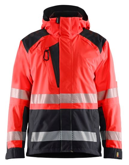 Afbeeldingen van BLÅKLÄDER Shelljack 4435 High Vis rood/zwart 5XL