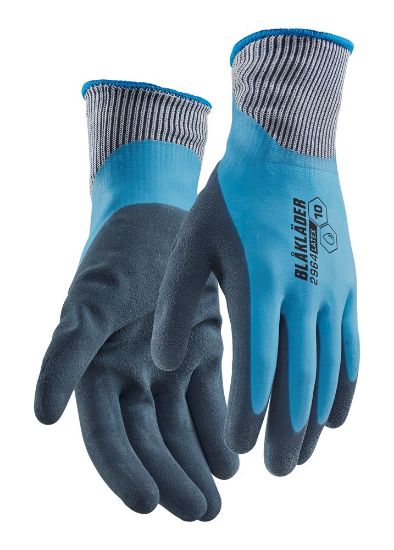 Afbeeldingen van BLÅKLÄDER Werkhandschoen ongevoerd latex-gedipt WP 2964 oceaan blauw 7