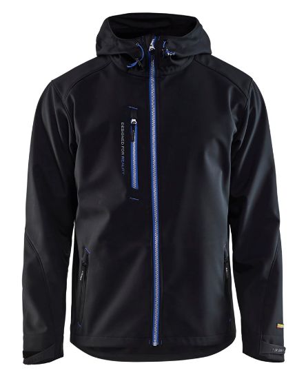 Afbeeldingen van BLÅKLÄDER Softshell jack 4949 zwart/korenblauw L