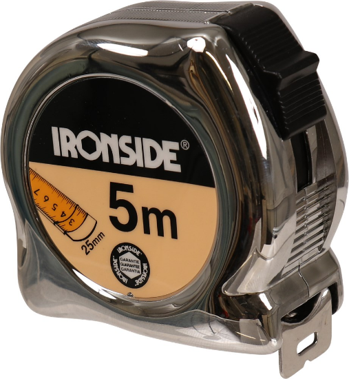 Afbeeldingen van IRONSIDE Rolmaat chroom PRO 25MM 5M