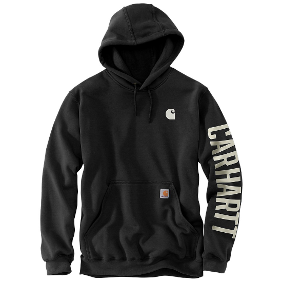 Afbeeldingen van CARHARTT Hoodie logo sleeve regenbestendig 105490 zwart S
