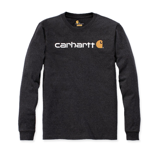 Afbeeldingen van CARHARTT T-shirt lange mouwen met logo 104107 carbon heather L