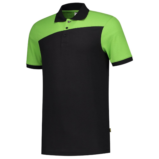 Afbeeldingen van TRICORP Poloshirt bi-colour Naden 202006 zwart/limoen L