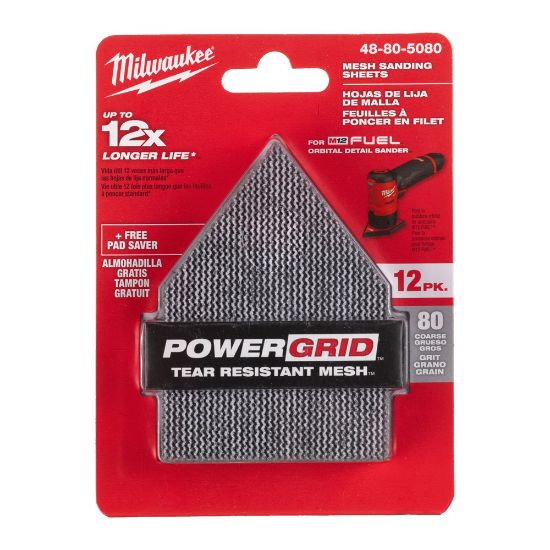 Afbeeldingen van MILWAUKEE Schuurgaas delta 67X92MM K120 12x met bescherm pad t.b.v. M12FDSS