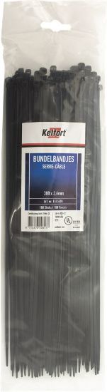 Afbeeldingen van KELFORT Bundelbandjes nylon zwart 155X2,5MM