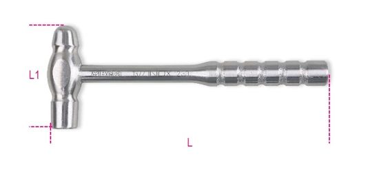 Afbeeldingen van BETA Bolbankhamer ronde koppen RVS 1377INOX 230g