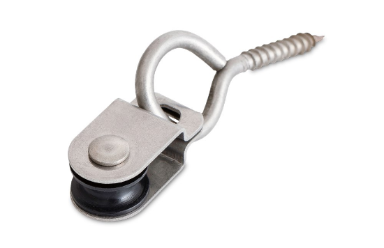 Afbeeldingen van Katrol met schroefoog RVS304 PA wiel 15MM