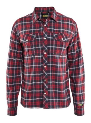 Afbeeldingen van BLÅKLÄDER Overhemd 3299 rood/marineblauw 3XL
