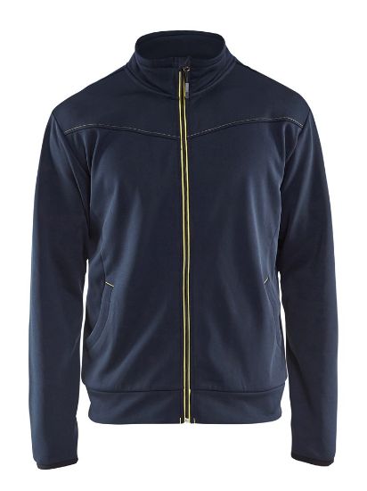 Afbeeldingen van BLÅKLÄDER Sweatshirt service met rits 3362 donkerblauw/geel S