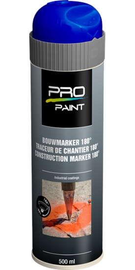 Afbeeldingen van PRO-PAINT Bouwmarker 180° fluor blauw 500ML