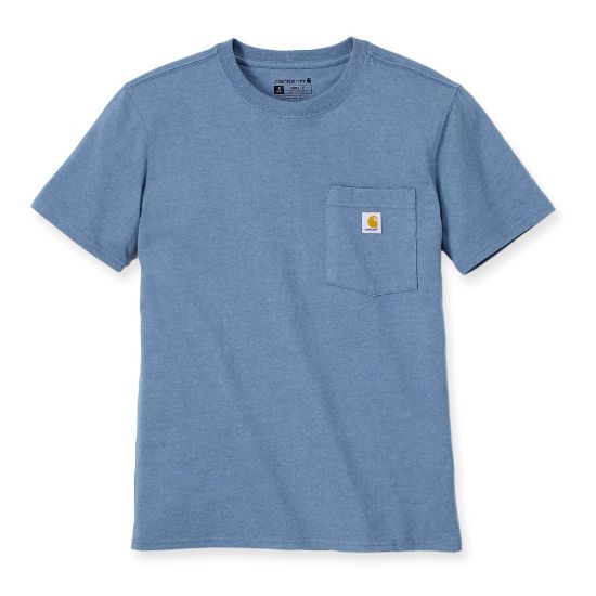Afbeeldingen van CARHARTT T-shirt workwear met zak dames 103067 thundercloud heather XL