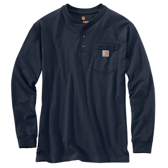 Afbeeldingen van CARHARTT Henley shirt met zak K128 navy S