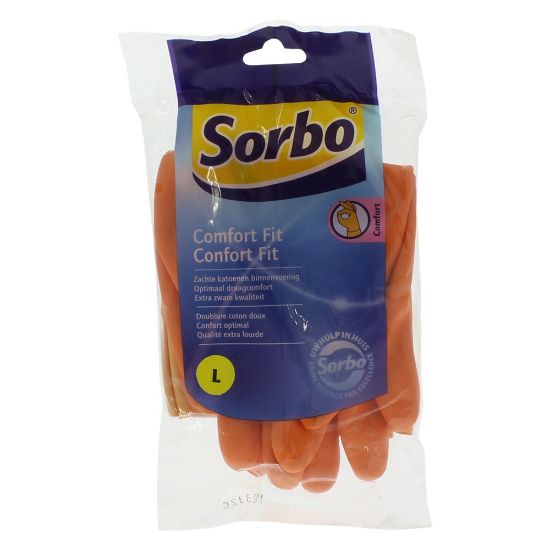 Afbeeldingen van SORBO Huishoudhandschoen oranje L