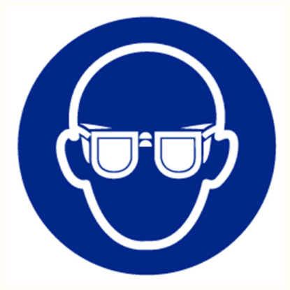 Afbeeldingen van Bord vinyl 'oogbescherming verplicht' 200MM