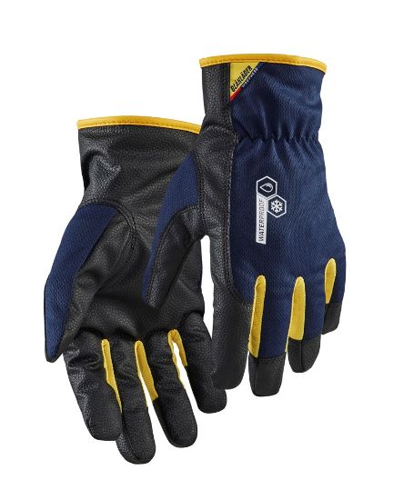Afbeeldingen van BLÅKLÄDER Werkhandschoen gevoerd waterdicht 2872 donkerblauw/geel 12