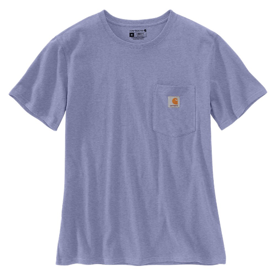 Afbeeldingen van CARHARTT T-shirt workwear met zak dames 103067 soft lavender heather XS