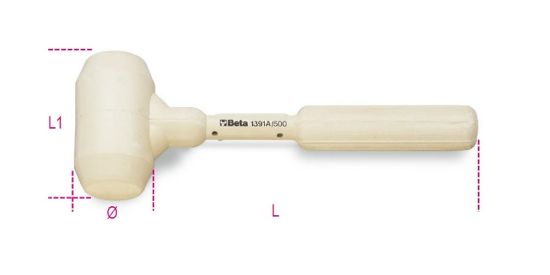 Afbeeldingen van BETA Terugslagvrije hamer 500g 1391A 500