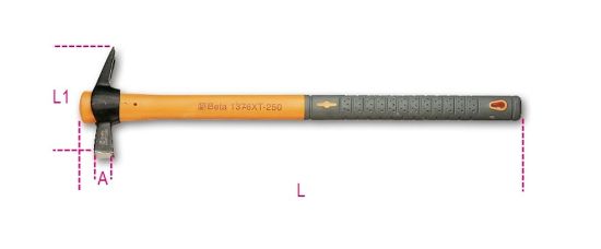 Afbeeldingen van BETA Klauwhamer kunststof steel 250g 1376XT 250