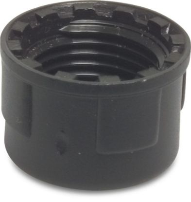 Afbeeldingen van Eindkap PP zwart ½" binnendraad 10bar