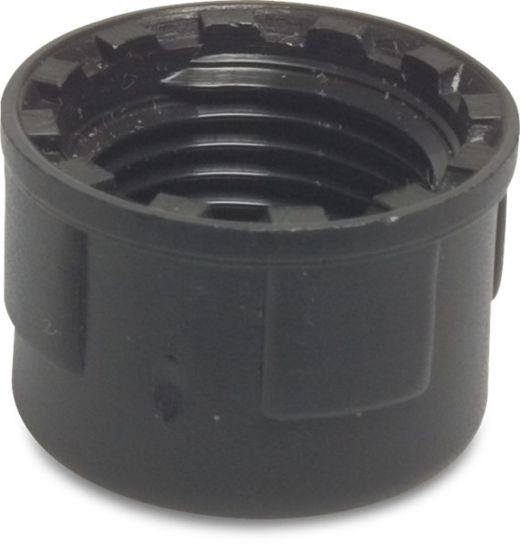 Afbeeldingen van Eindkap PP zwart ¾" binnendraad 10bar