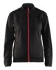 Afbeeldingen van BLÅKLÄDER Sweatshirt service dames met rits 3394 zwart/rood L