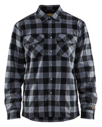 Afbeeldingen van BLÅKLÄDER Overhemd flanel gevoerd 3225 donkergrijs/zwart 2XL