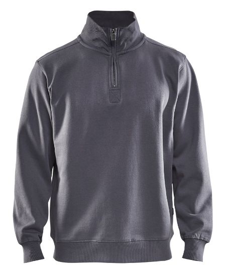 Afbeeldingen van BLÅKLÄDER Sweatshirt jersey met halve rits 3365 grijs S