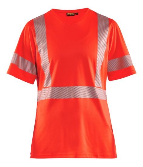 Afbeeldingen van BLÅKLÄDER T-shirt UV dames 3336 High Vis rood 3XL